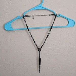 Forever 21 black spike necklace